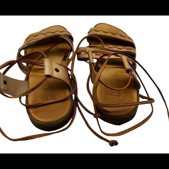 LATIGO Natural Leather Gem Ankle Tie Sandals 8.5 - Picture 4 of 5